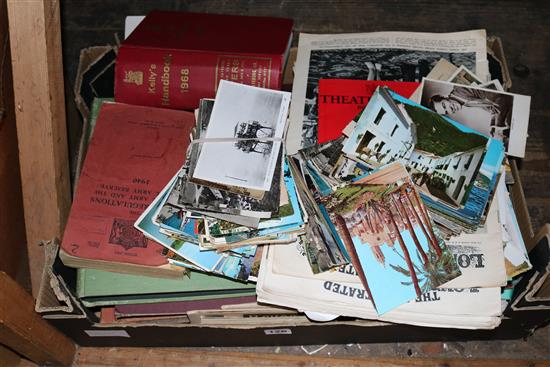 Box of ephemera, postcards, etc